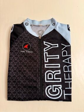 Pactimo Cycling Jersey XS Black Blue Tensegrity Physical Therapy Team